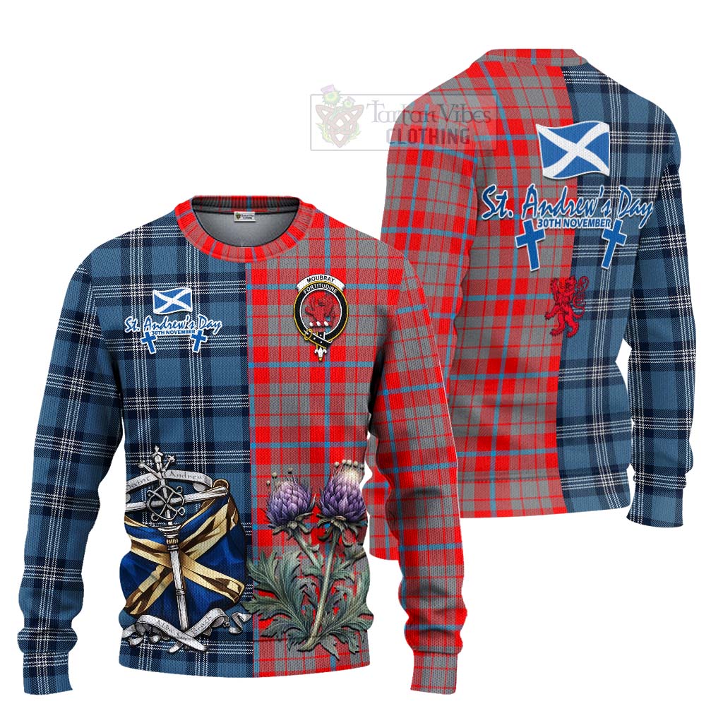 Tartan Vibes Clothing Moubray Tartan Knitted Sweater Happy St. Andrew's Day Half Tartan Style