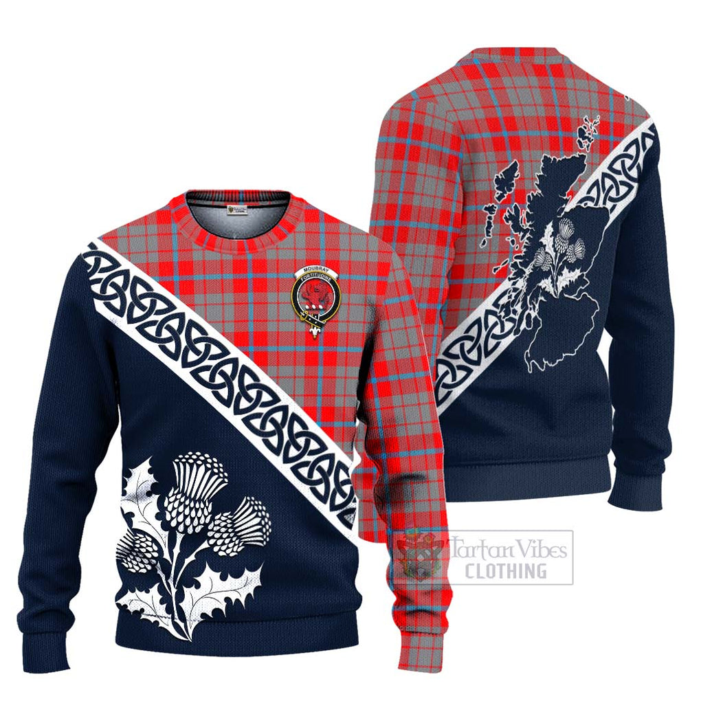 Tartan Vibes Clothing Moubray Tartan Knitted Sweater Featuring Thistle and Scotland Map