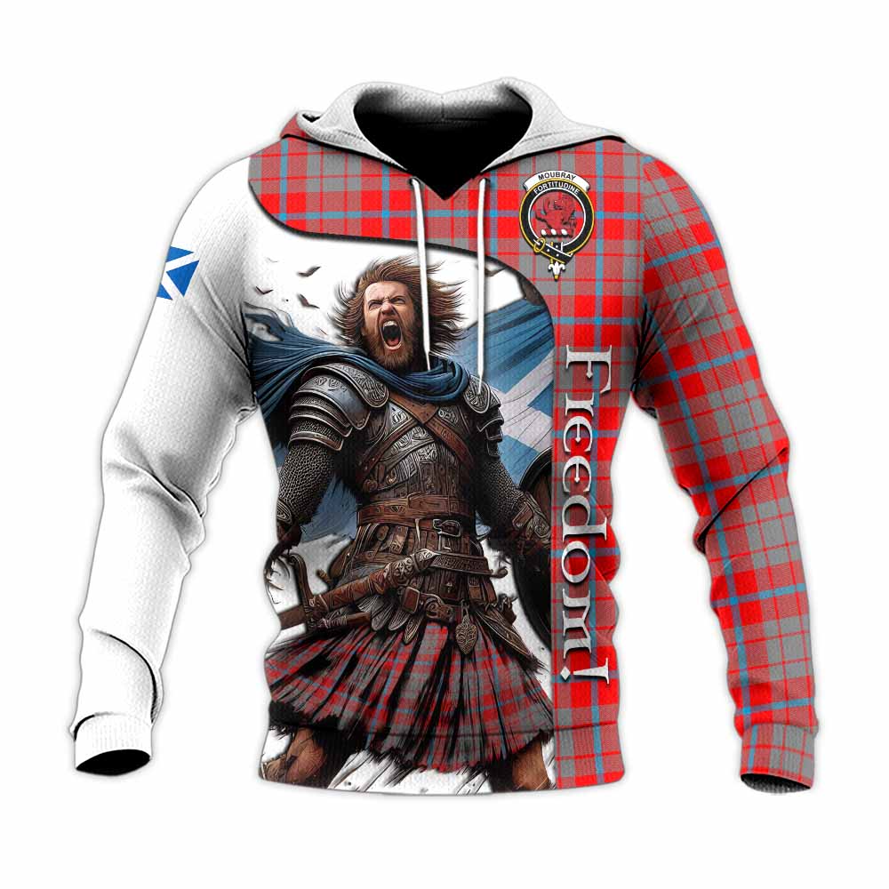 Tartan Vibes Clothing Moubray Crest Tartan Knitted Hoodie Inspired by the Freedom of Scottish Warrior