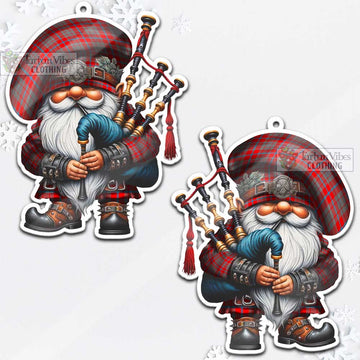 Moubray Tartan Bagpiper Gnome Christmas Ornament