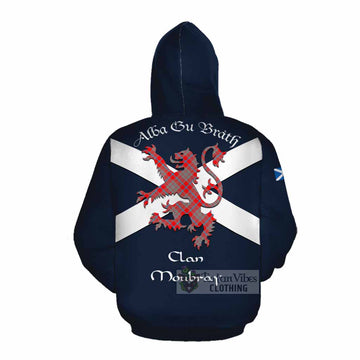 Moubray Tartan Lion Rampant Cotton Hoodie Proudly Display Your Heritage with Alba Gu Brath and Clan Name Pullover Hoodie - Tartan Vibes Clothing