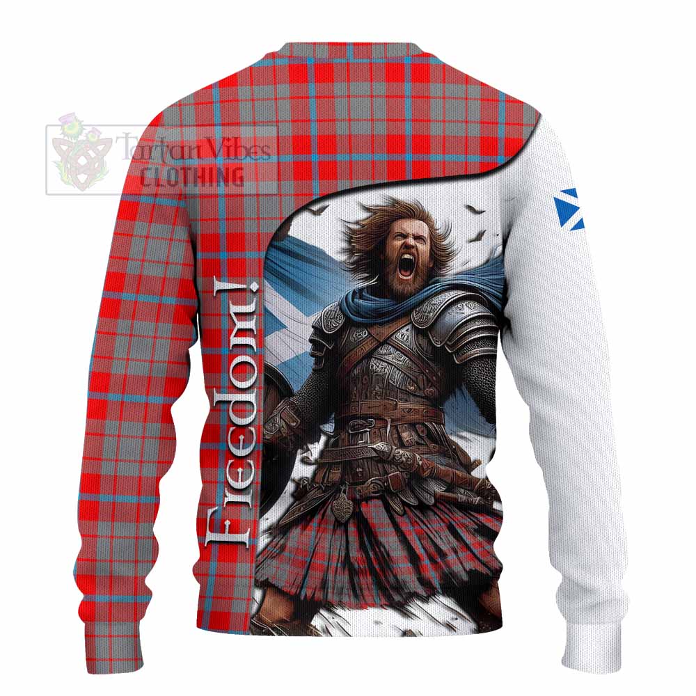 Tartan Vibes Clothing Moubray Crest Tartan Knitted Sweater Inspired by the Freedom of Scottish Warrior