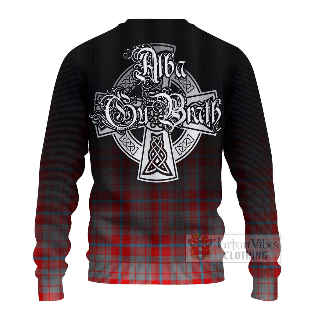 Tartan Vibes Clothing Moubray Tartan Knitted Sweater Featuring Alba Gu Brath Family Crest Celtic Inspired