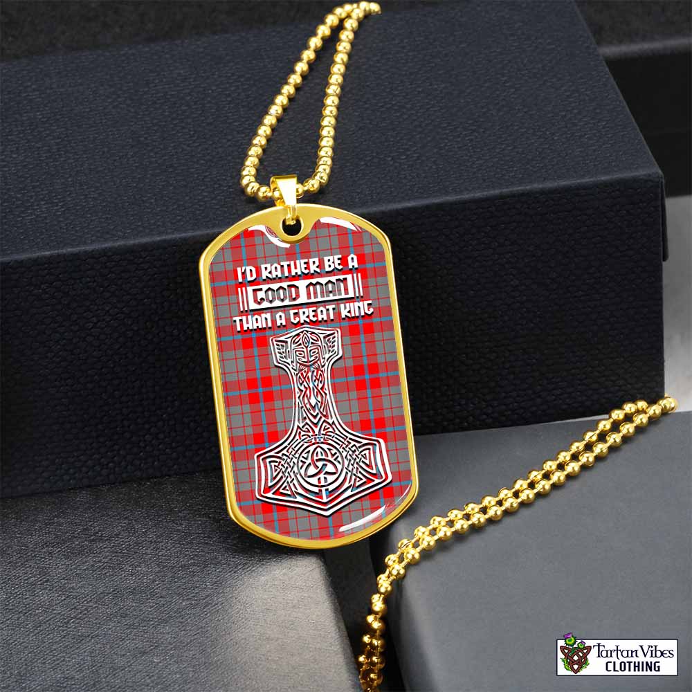 Moubray Tartan Dog Tag Necklace Viking Mjolnir Style Gold No - Tartan Vibes Clothing