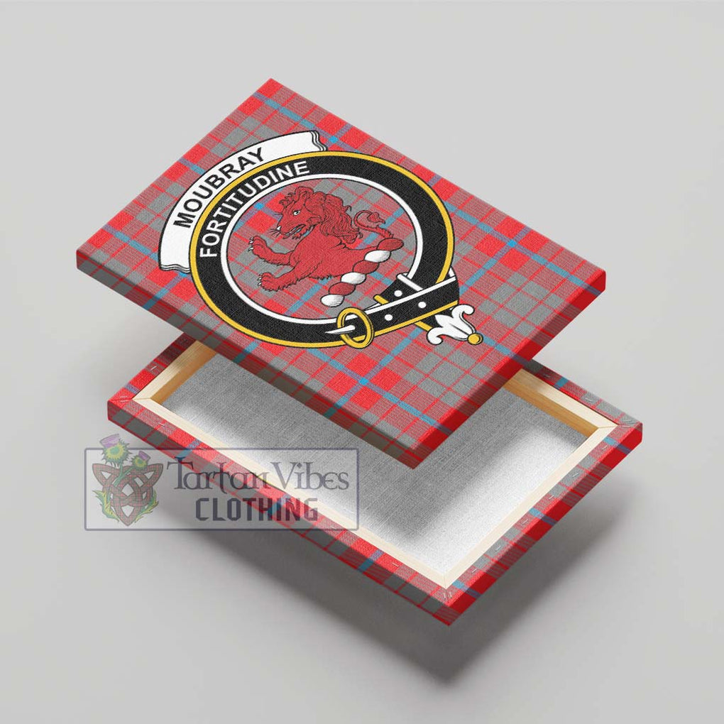 Moubray Tartan Canvas Print Wall Art with Family Crest - Tartan Vibes Clothing