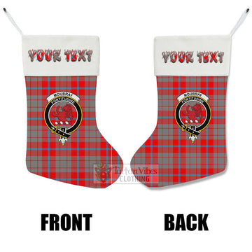 Moubray Tartan Family Crest Christmas Stocking with Personalized Text - Tartan Vibes Clothing