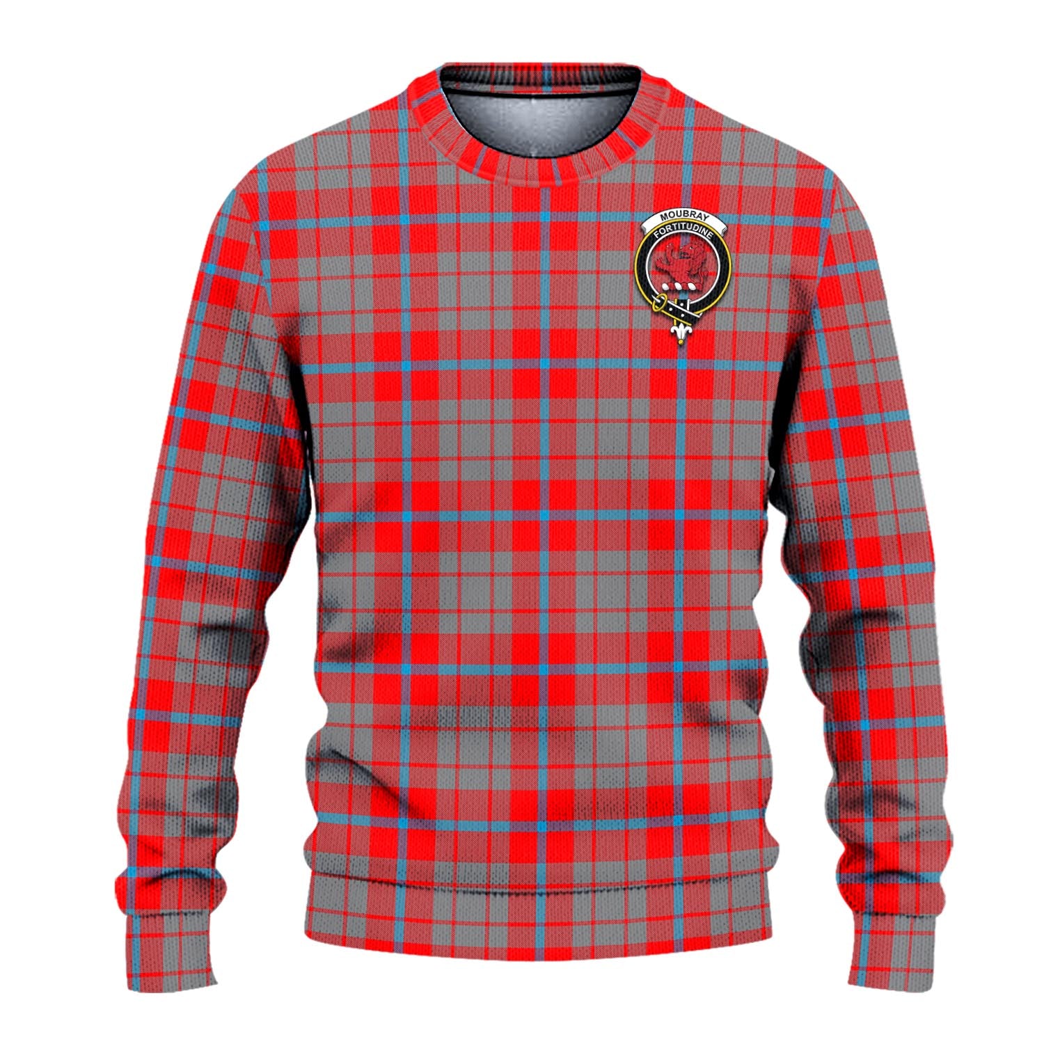 Moubray Tartan Knitted Sweater with Family Crest - Tartanvibesclothing