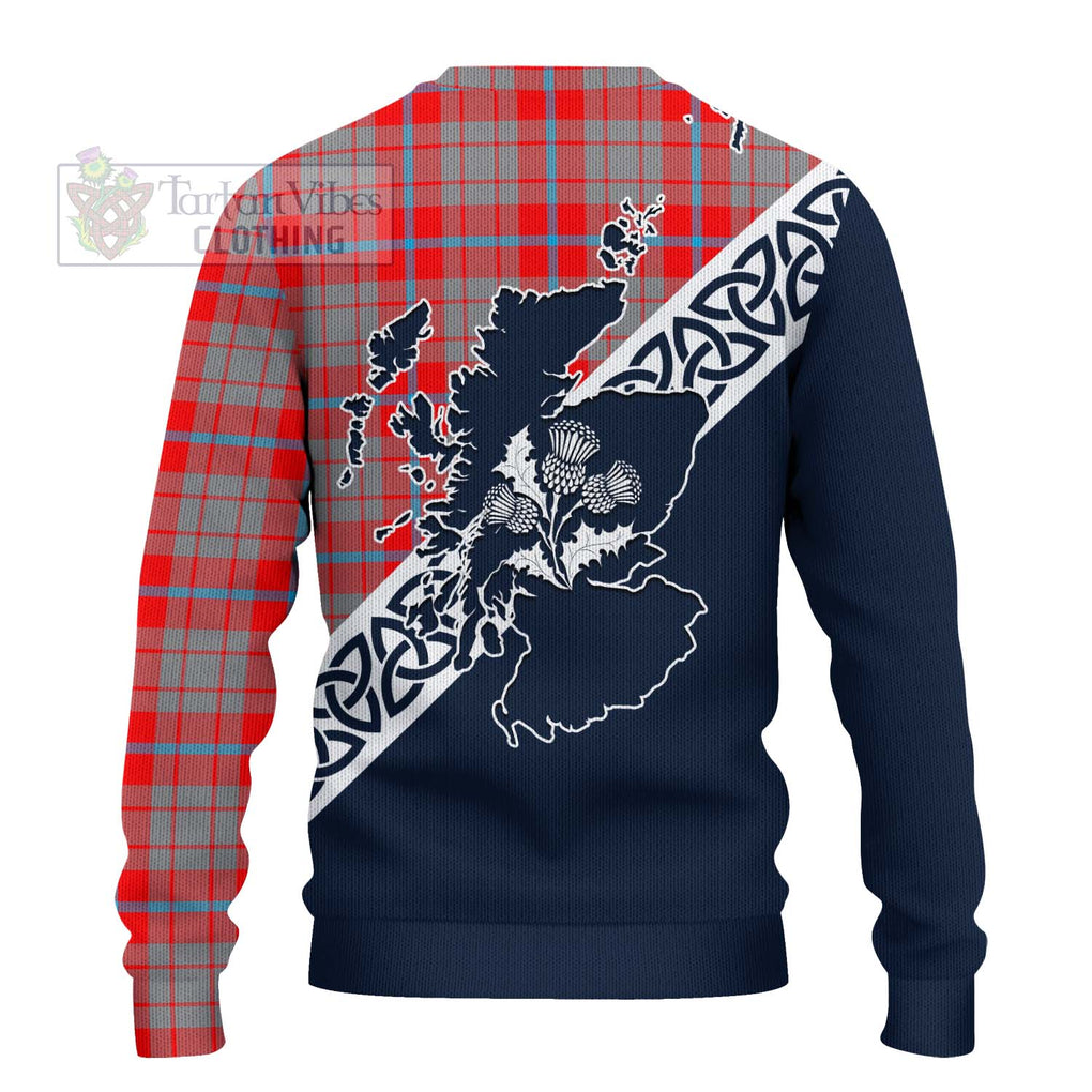 Tartan Vibes Clothing Moubray Tartan Knitted Sweater Featuring Thistle and Scotland Map