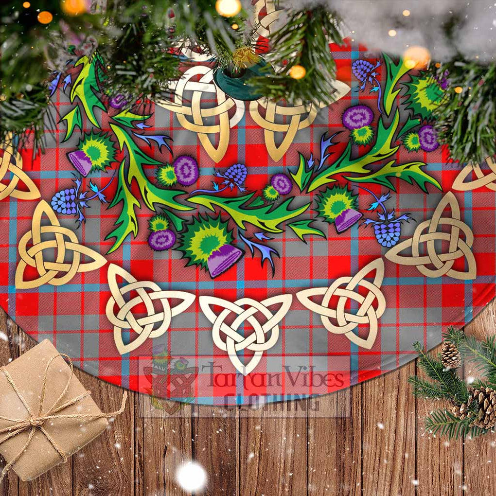 Moubray Tartan Christmas Tree Skirt with Thistle Celtic Knot Style - Tartan Vibes Clothing