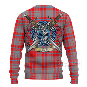 Moubray Tartan Ugly Sweater with Family Crest Celtic Skull Style