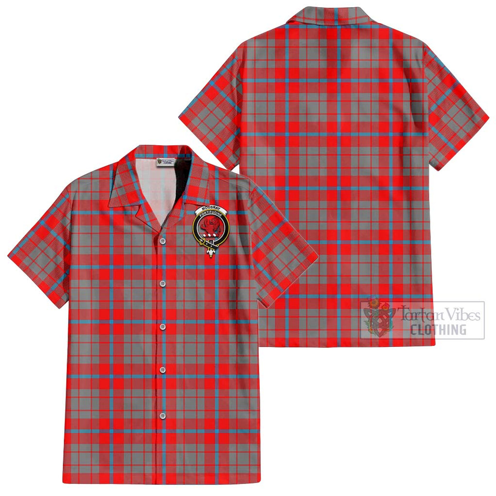 Moubray Tartan Cotton Hawaiian Shirt with Family Crest Kid - Tartan Vibes Clothing