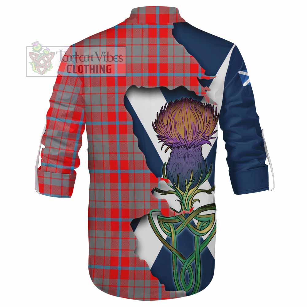 Moubray Tartan Family Crest Ghillie Kilt Shirt Scottish Thistle Celtic Inspired - Tartan Vibes Clothing