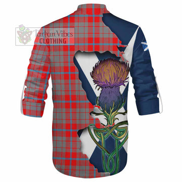 Moubray Tartan Family Crest Ghillie Kilt Shirt Scottish Thistle Celtic Inspired - Tartan Vibes Clothing