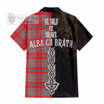 Moubray Tartan Family Crest Hawaiian Shirt Alba Gu Brath Be Brave Lion Ancient Style - Tartan Vibes Clothing