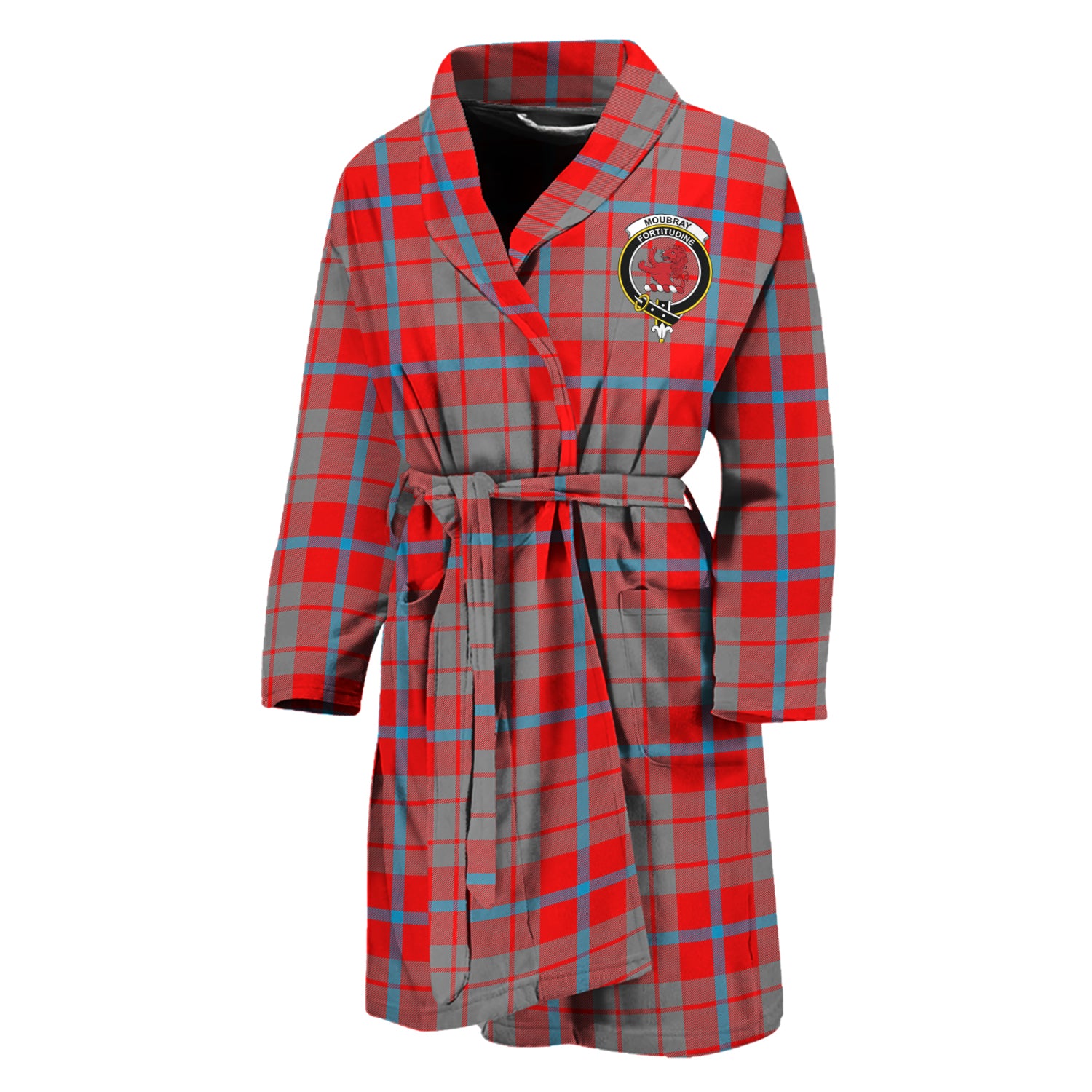 Moubray Tartan Bathrobe with Family Crest Unisex M - Tartan Vibes Clothing