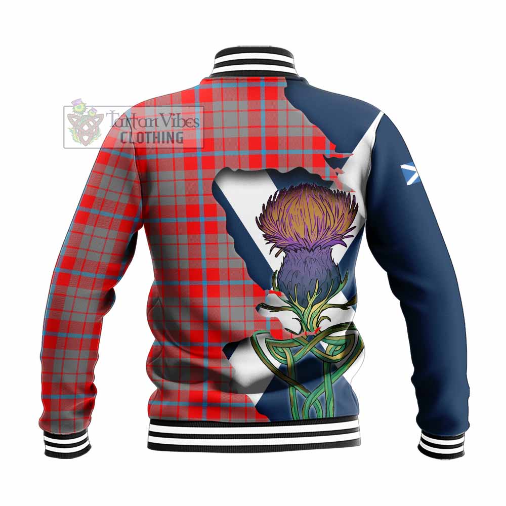 Moubray Tartan Family Crest Baseball Jacket Scottish Thistle Celtic Inspired - Tartan Vibes Clothing