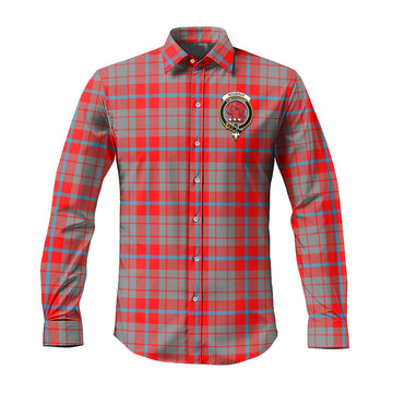 Moubray Tartan Long Sleeve Button Up Shirt with Family Crest Men's Shirt - Tartan Vibes Clothing