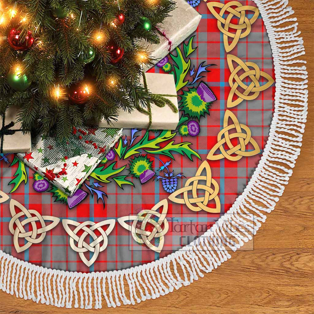 Moubray Tartan Christmas Tree Skirt with Thistle Celtic Knot Style - Tartan Vibes Clothing
