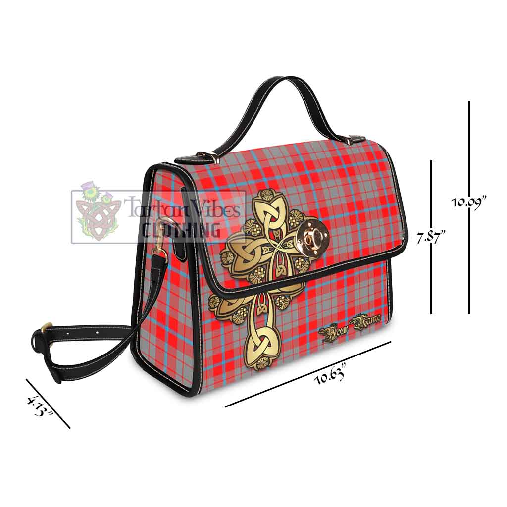 Moubray Tartan Waterproof Canvas Bag Golden Thistle Celtic Cross Style - Tartan Vibes Clothing