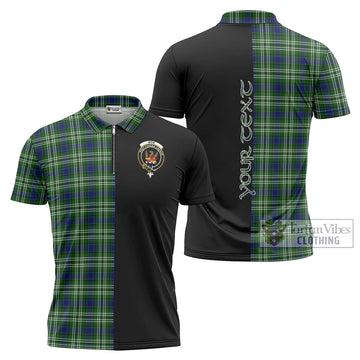 Mow Tartan Zipper Polo Shirt with Family Crest and Half Of Me Style Unisex - Tartan Vibes Clothing