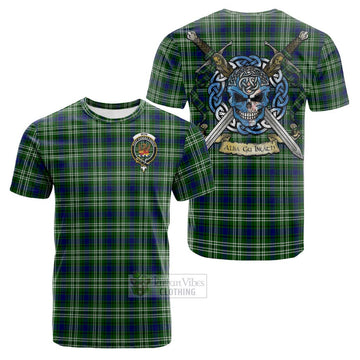 Mow Tartan Cotton T-shirt with Family Crest Celtic Skull Style Kid's Shirt - Tartan Vibes Clothing