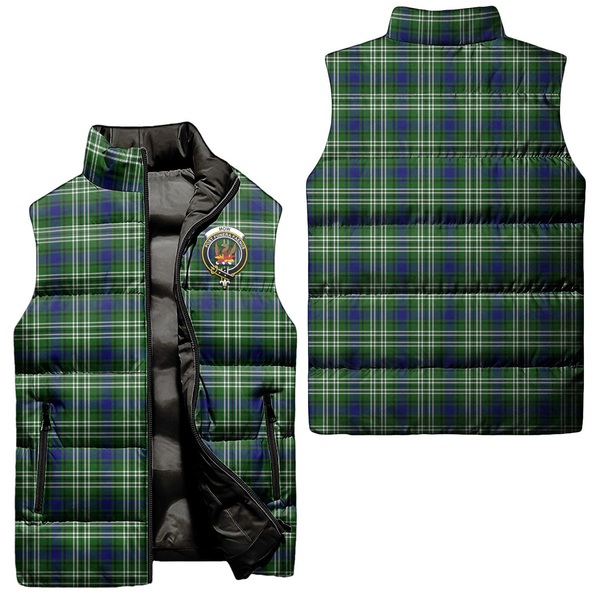 Mow Tartan Sleeveless Puffer Jacket with Family Crest Unisex - Tartan Vibes Clothing
