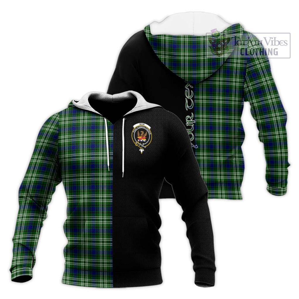 Mow Tartan Knitted Hoodie with Family Crest and Half Of Me Style Unisex Knitted Pullover Hoodie - Tartanvibesclothing Shop