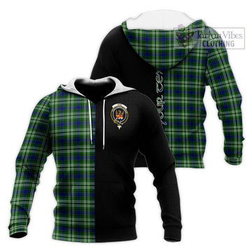 Mow Tartan Knitted Hoodie with Family Crest and Half Of Me Style