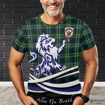 Mow Tartan T-Shirt with Alba Gu Brath Regal Lion Emblem Kid's Shirt - Tartan Vibes Clothing