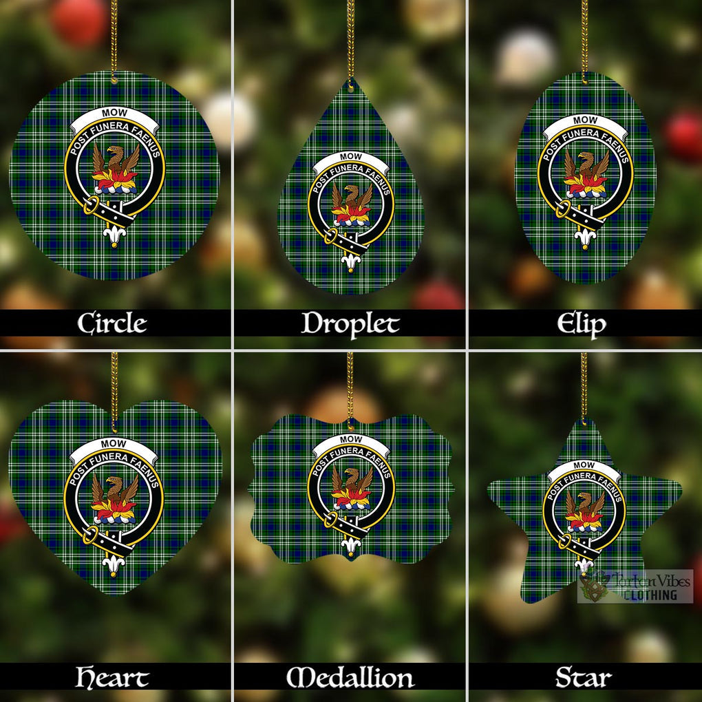 Tartan Vibes Clothing Mow Tartan Christmas Aluminium Ornament with Family Crest