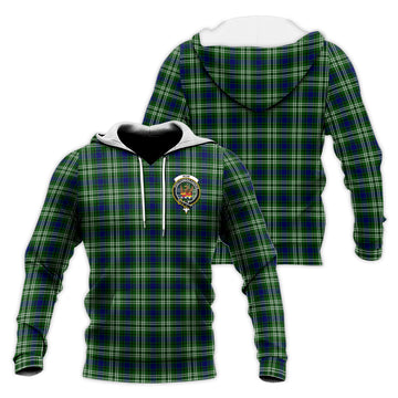 Mow Tartan Knitted Hoodie with Family Crest