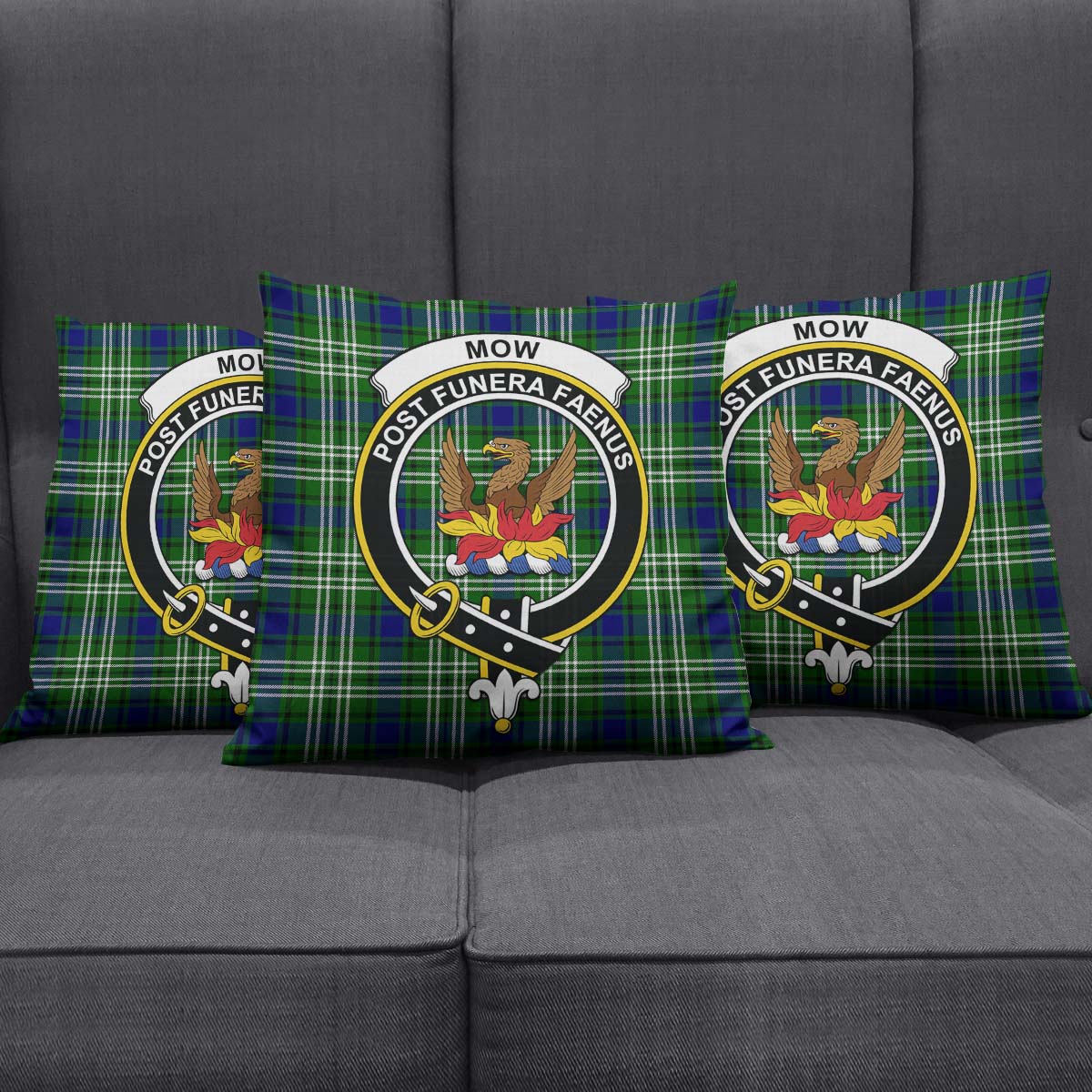 Mow Tartan Pillow Cover with Family Crest Rectangle Pillow Cover 51*91cm - Tartan Vibes Clothing