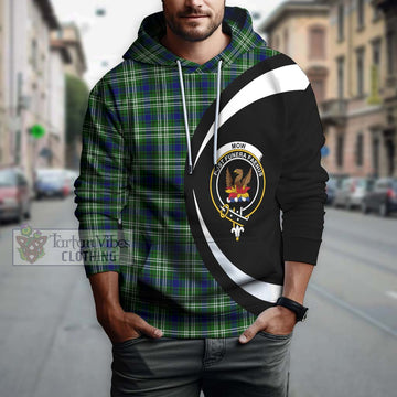 Mow Tartan Hoodie with Family Crest Circle Style Zip Hoodie - Tartan Vibes Clothing