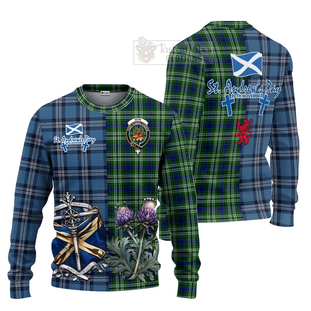 Tartan Vibes Clothing Mow Tartan Knitted Sweater Happy St. Andrew's Day Half Tartan Style