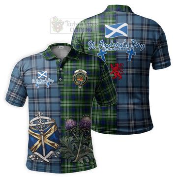 Mow Tartan Polo Shirt Happy St. Andrew's Day Half Tartan Style Kid - Tartan Vibes Clothing