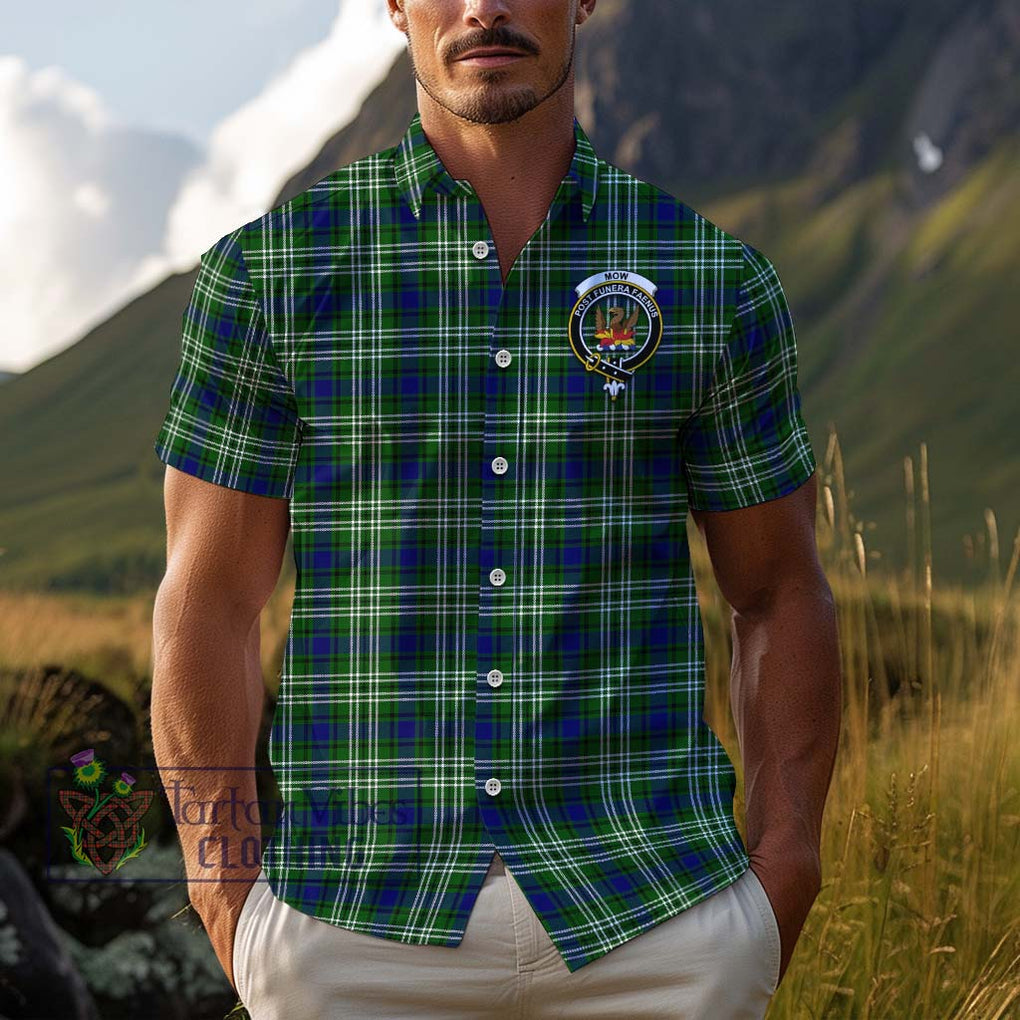 Mow Tartan Cotton Hawaiian Shirt with Family Crest Adult - Tartan Vibes Clothing