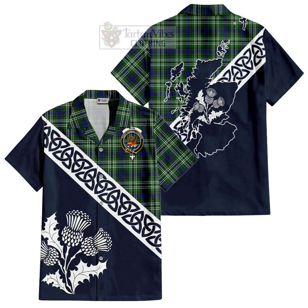 Mow Tartan Hawaiian Shirt Featuring Thistle and Scotland Map Kid - Tartan Vibes Clothing