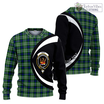 Mow Tartan Ugly Sweater with Family Crest Circle Style