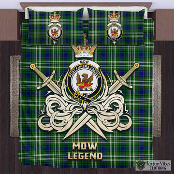Mow Tartan Bedding Set with Clan Crest and the Golden Sword of Courageous Legacy UK Bedding Set - Tartan Vibes Clothing