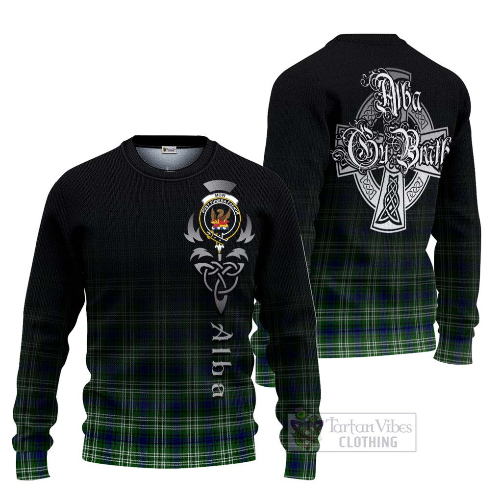 Tartan Vibes Clothing Mow Tartan Knitted Sweater Featuring Alba Gu Brath Family Crest Celtic Inspired