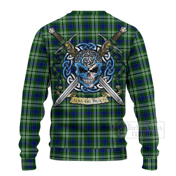 Mow Tartan Ugly Sweater with Family Crest Celtic Skull Style