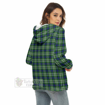 Mow Tartan Women's Borg Fleece Hoodie with Half Zip with Family Crest - Tartan Vibes Clothing