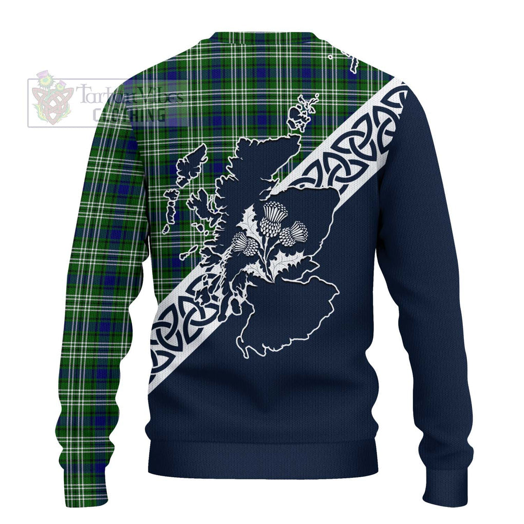 Tartan Vibes Clothing Mow Tartan Knitted Sweater Featuring Thistle and Scotland Map