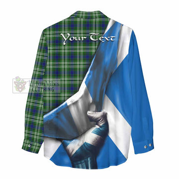Mow Tartan Women's Casual Shirt with Family Crest Scotland Patriotic Style - Tartan Vibes Clothing