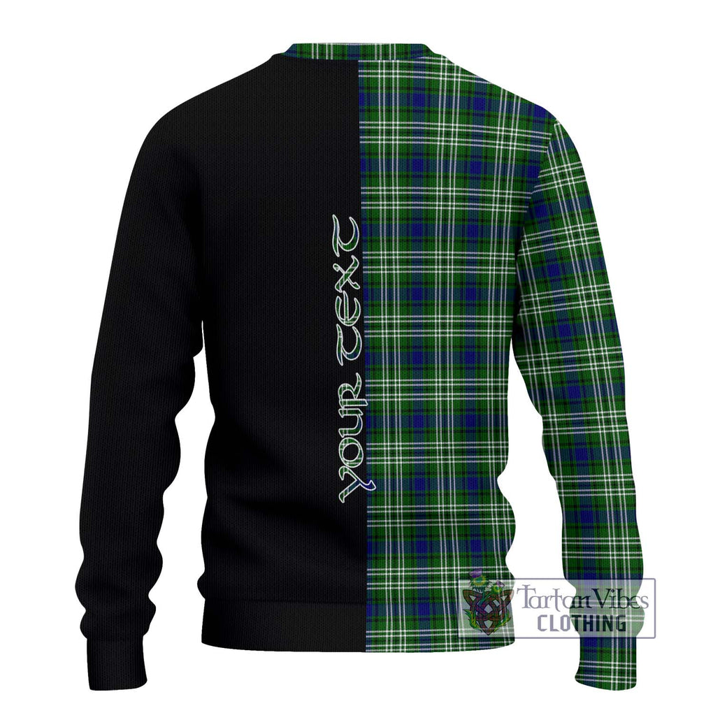 Mow Tartan Knitted Sweater with Family Crest and Half Of Me Style - Tartanvibesclothing Shop