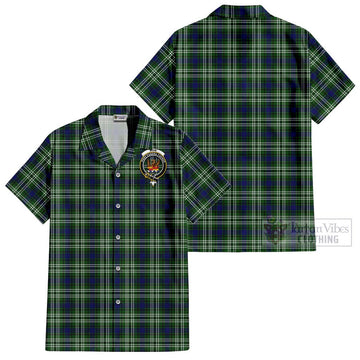 Mow Tartan Cotton Hawaiian Shirt with Family Crest