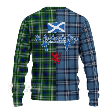 Mow Tartan Knitted Sweater Happy St. Andrew's Day Half Tartan Style