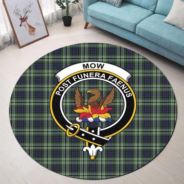 Mow Tartan Round Rug with Family Crest - Tartan Vibes Clothing