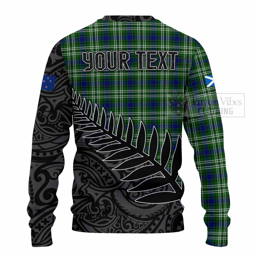 Tartan Vibes Clothing Mow Crest Tartan Knitted Sweater with New Zealand Silver Fern Half Style