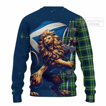 Mow Tartan Family Crest Knitted Sweater with Scottish Majestic Lion